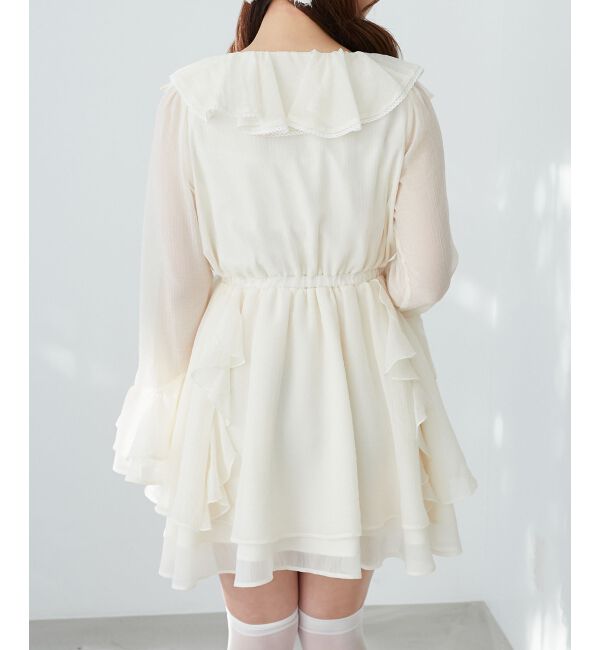  「エアリーラッフルフリルミニワンピース」|ワンピース|