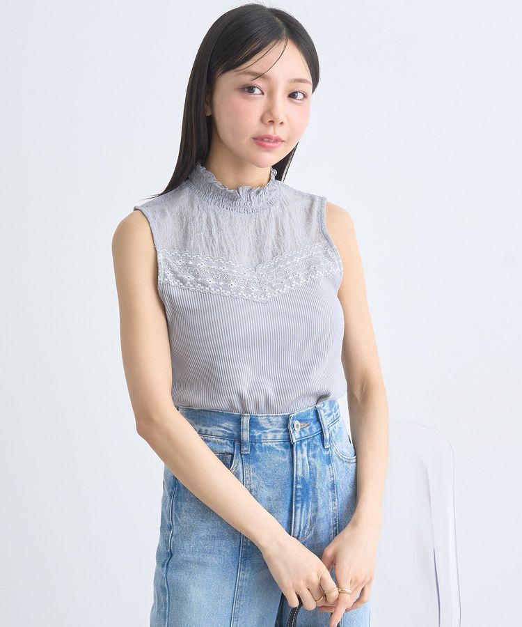 earth music&ecology「レースドッキングタンクトップ」|キャミソール|