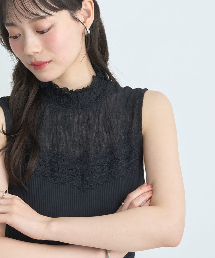 earth music&ecology「レースドッキングタンクトップ」|キャミソール|