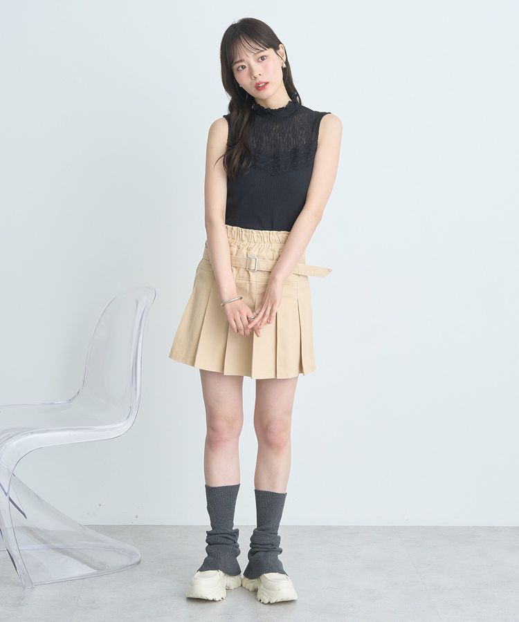 earth music&ecology「レースドッキングタンクトップ」|キャミソール|