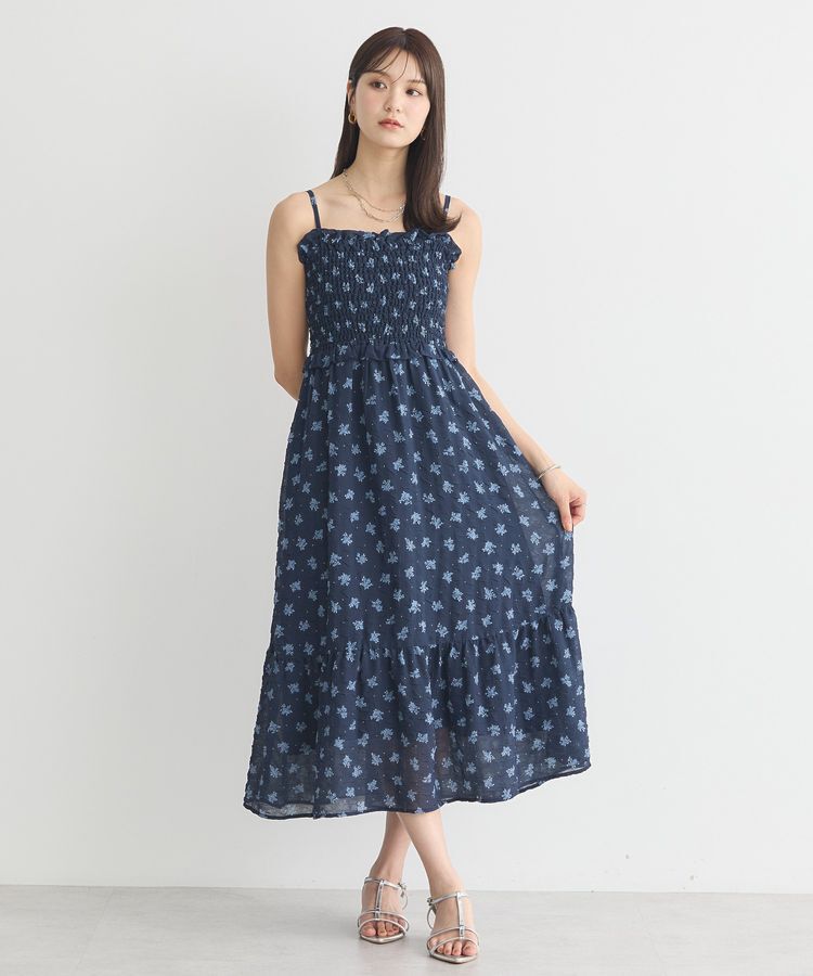 earth music&ecology「花柄シアーポップコーンキャミワンピース」|ワンピース|