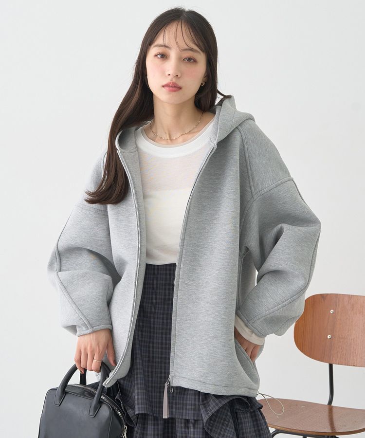 earth music&ecology「ダンボールニットフーディーブルゾン」|ブルゾン・スタジャン|