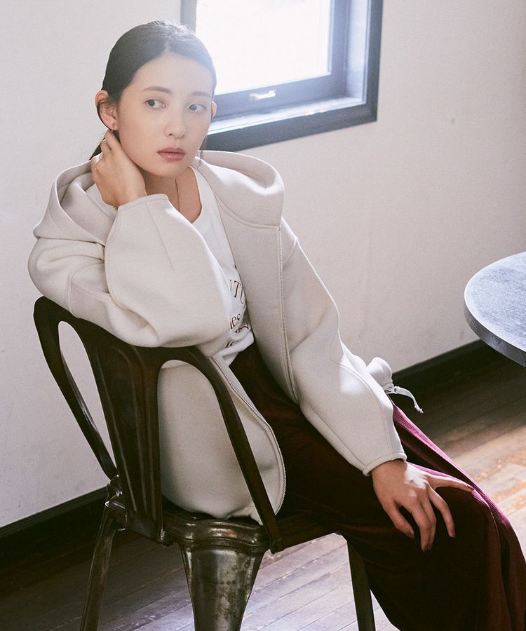 earth music&ecology「ダンボールニットフーディーブルゾン」|ブルゾン・スタジャン|