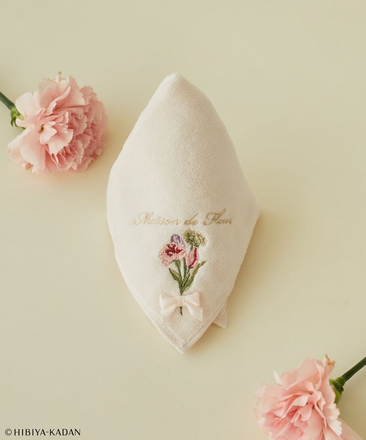 Maison de FLEUR「日比谷花壇コラボ タオルハンカチ」|ハンカチ|アイボリー