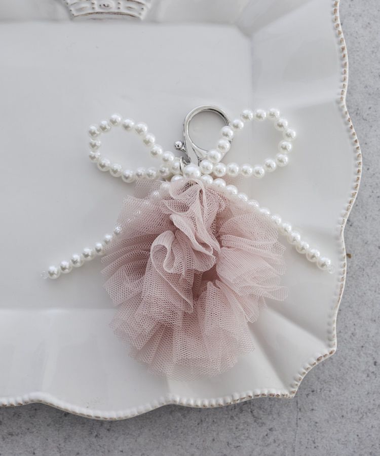 Maison de FLEUR「チュールリボンチャーム」|その他|ピンク