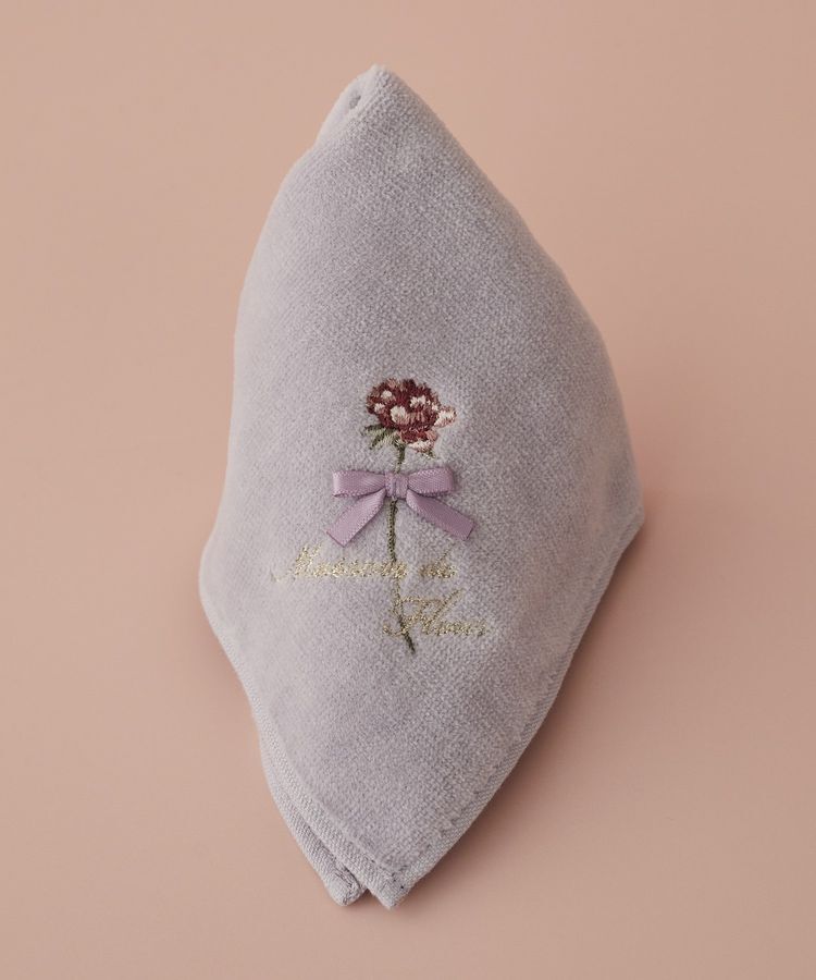 Maison de FLEUR「ローズ刺繍タオルハンカチ」|ハンカチ|ラベンダー