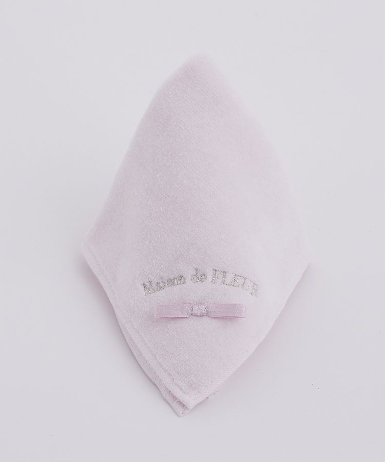 Maison de FLEUR「ラメリボンタオルハンカチ」|ハンカチ|ピンク
