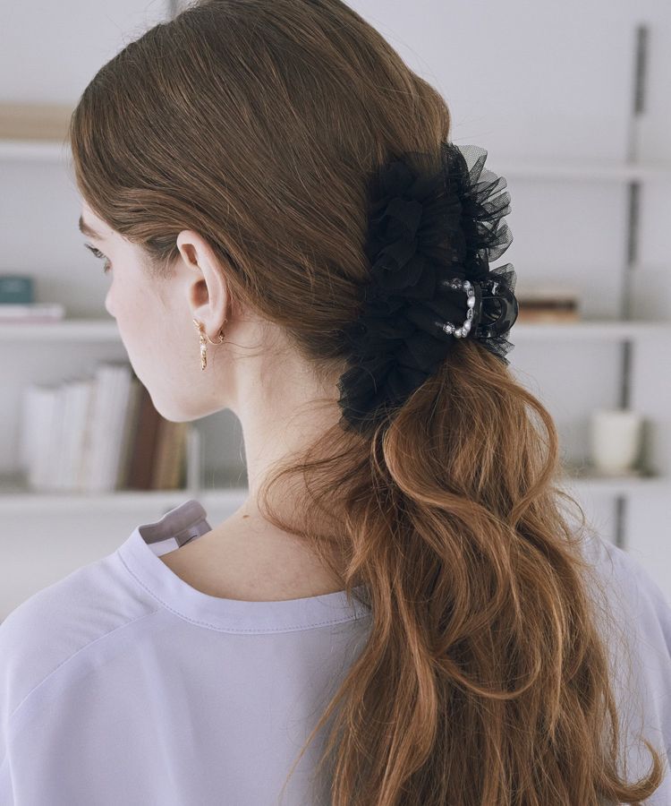 Maison de FLEUR「チュールビジューバンスクリップ」|その他|ブラック