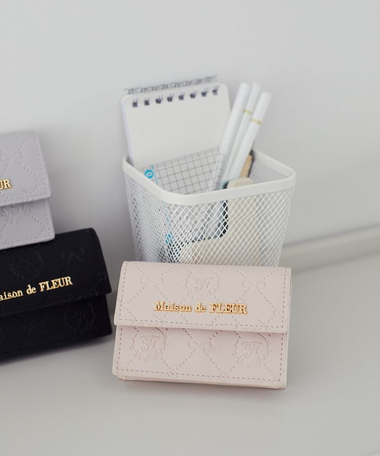 Maison de FLEUR「モノグラムカードケース」|財布|ピンク