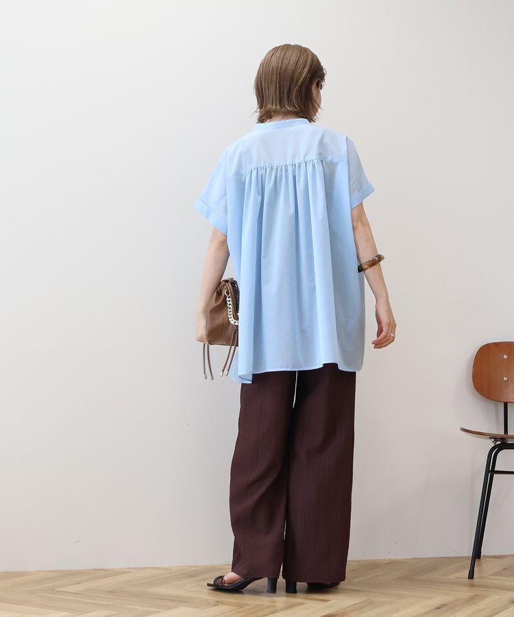 AMERICAN HOLIC「イージーケア 接触冷感フレンチスリーブギャザーシャツ」|シャツ・ブラウス|