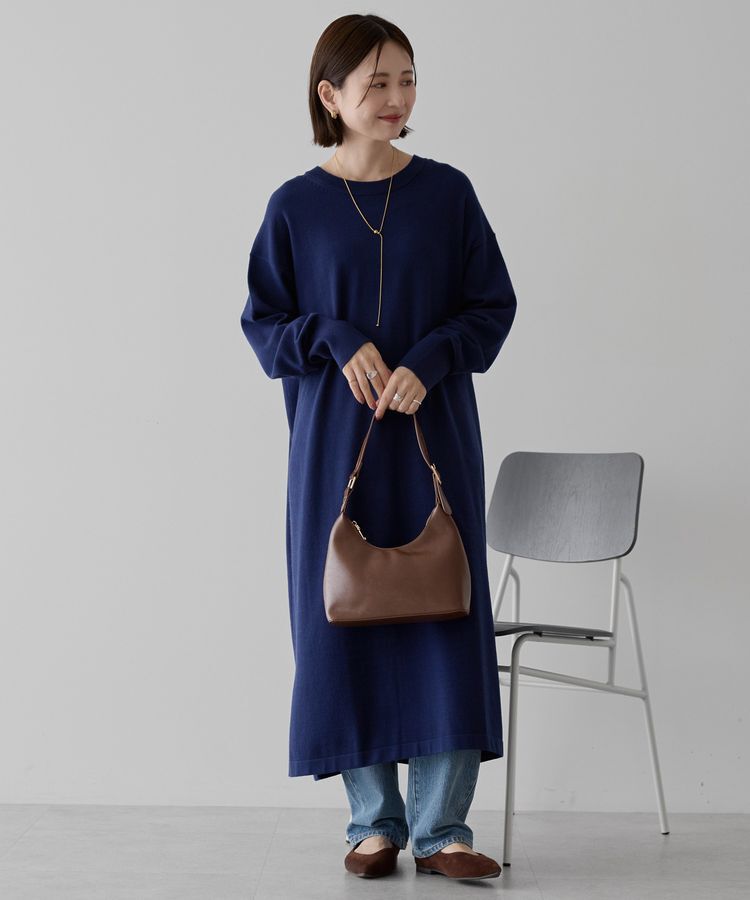 AMERICAN HOLIC「バイパチボックスニットワンピース＜静電気軽減＞」|ワンピース|Navy