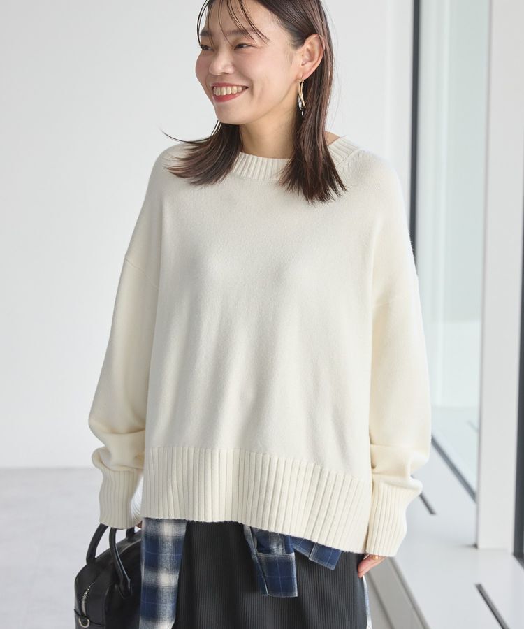 AMERICAN HOLIC「バイパチモックネックニットプルオーバー＜静電気軽減＞」|ニット・セーター|Ivory