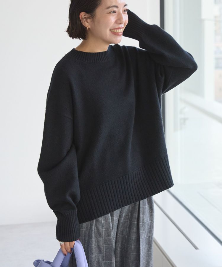 AMERICAN HOLIC「バイパチモックネックニットプルオーバー＜静電気軽減＞」|ニット・セーター|Black