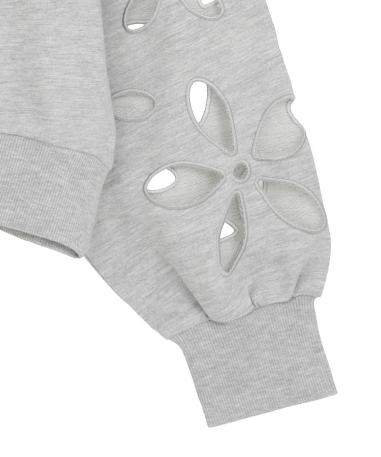 AnriettMusee「フラワーくり抜き刺繍スウェットプルオーバー」|スウェット・ジャージ|