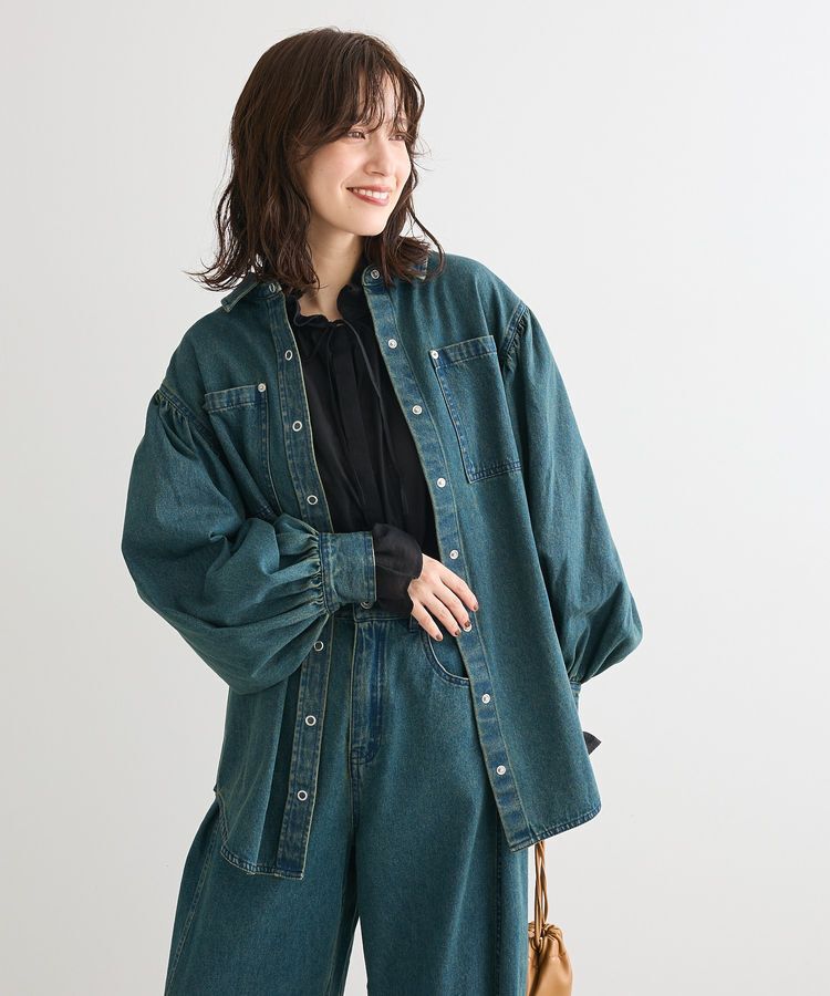 Green Parks「・SUGAR SPOON ボリュームスリーブデニムシャツ」|シャツ・ブラウス|