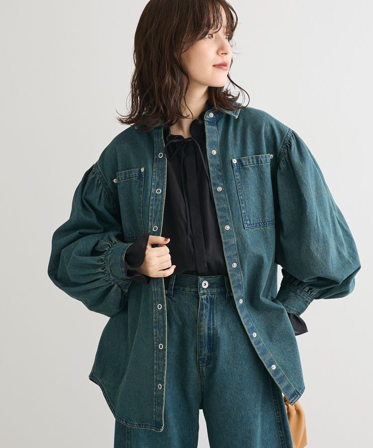 Green Parks「・SUGAR SPOON ボリュームスリーブデニムシャツ」|シャツ・ブラウス|