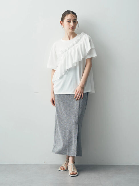 Editt by YECCA VECCA「ラッフルデザインドロストアシメTee」|Tシャツ・カットソー|