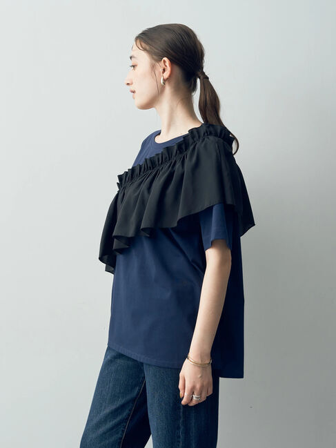 Editt by YECCA VECCA「ラッフルデザインドロストアシメTee」|Tシャツ・カットソー|