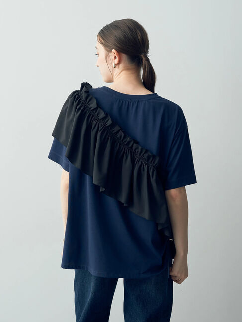 Editt by YECCA VECCA「ラッフルデザインドロストアシメTee」|Tシャツ・カットソー|