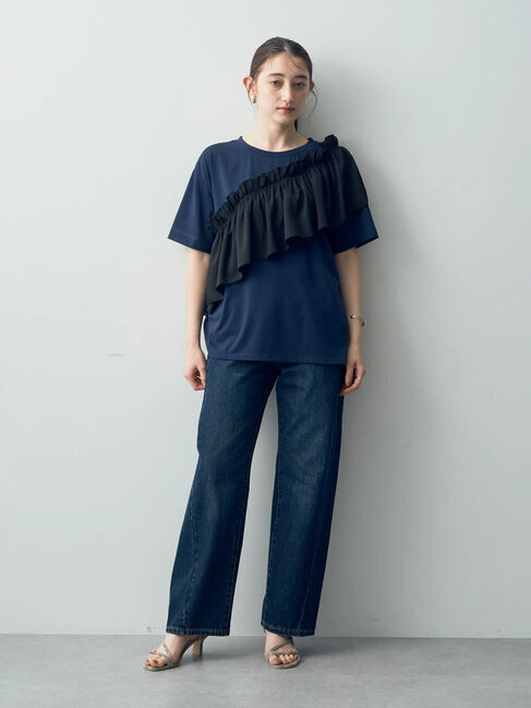 Editt by YECCA VECCA「ラッフルデザインドロストアシメTee」|Tシャツ・カットソー|