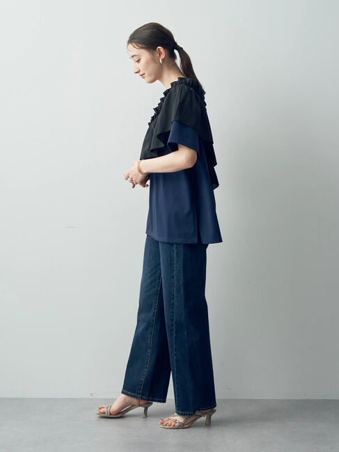 Editt by YECCA VECCA「ラッフルデザインドロストアシメTee」|Tシャツ・カットソー|