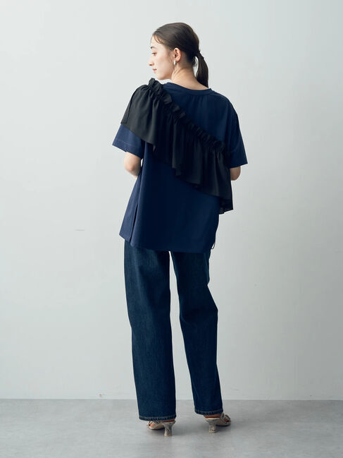 Editt by YECCA VECCA「ラッフルデザインドロストアシメTee」|Tシャツ・カットソー|