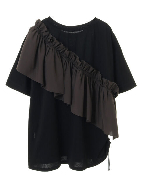 Editt by YECCA VECCA「ラッフルデザインドロストアシメTee」|Tシャツ・カットソー|