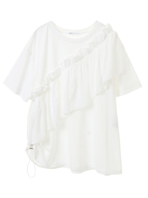 Editt by YECCA VECCA「ラッフルデザインドロストアシメTee」|Tシャツ・カットソー|