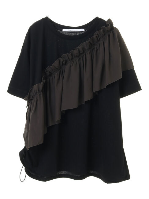 Editt by YECCA VECCA「ラッフルデザインドロストアシメTee」|Tシャツ・カットソー|