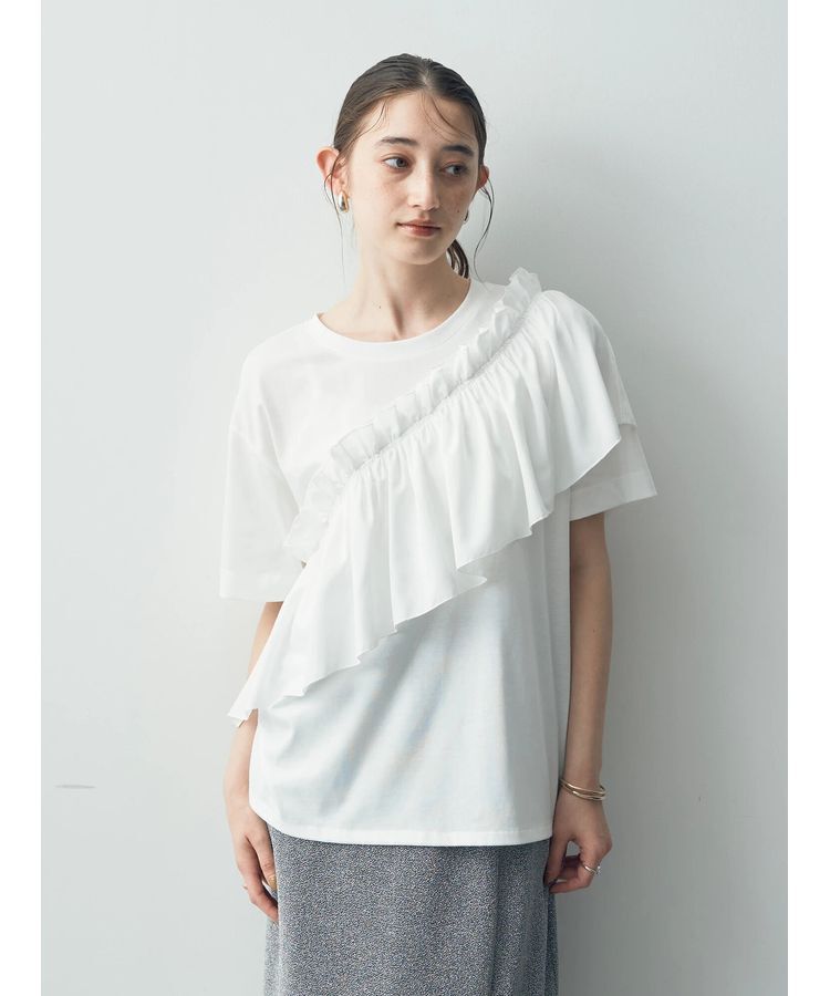 Editt by YECCA VECCA「ラッフルデザインドロストアシメTee」|Tシャツ・カットソー|