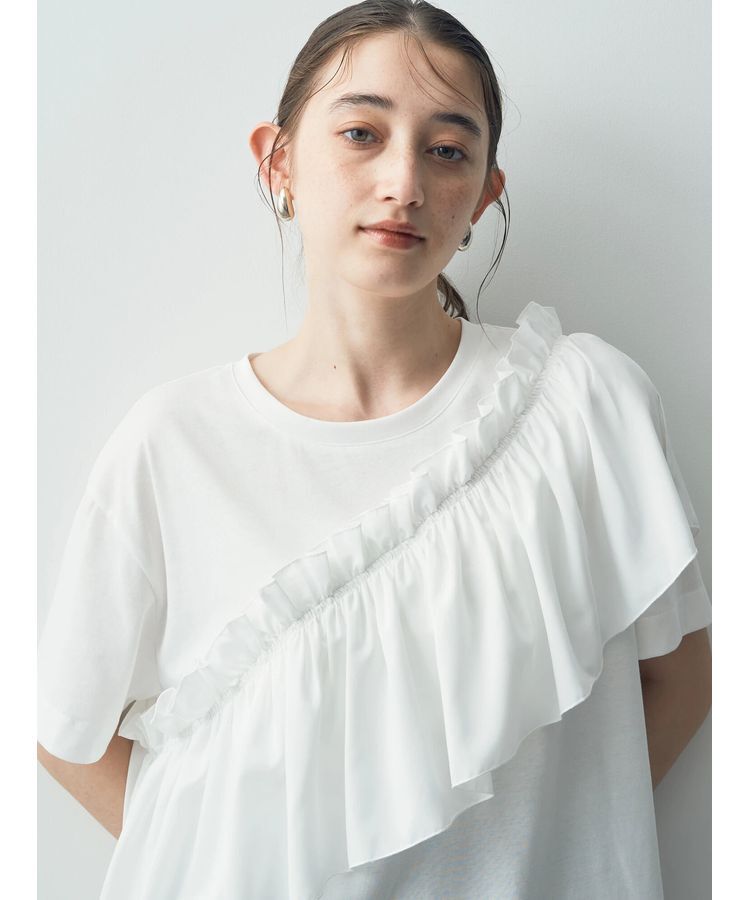 Editt by YECCA VECCA「ラッフルデザインドロストアシメTee」|Tシャツ・カットソー|