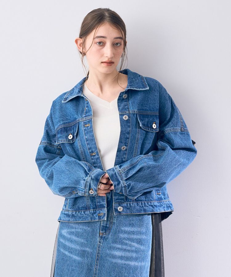 Editt by YECCA VECCA「フリンジデニムジャケット」|テーラードジャケット|Indigo