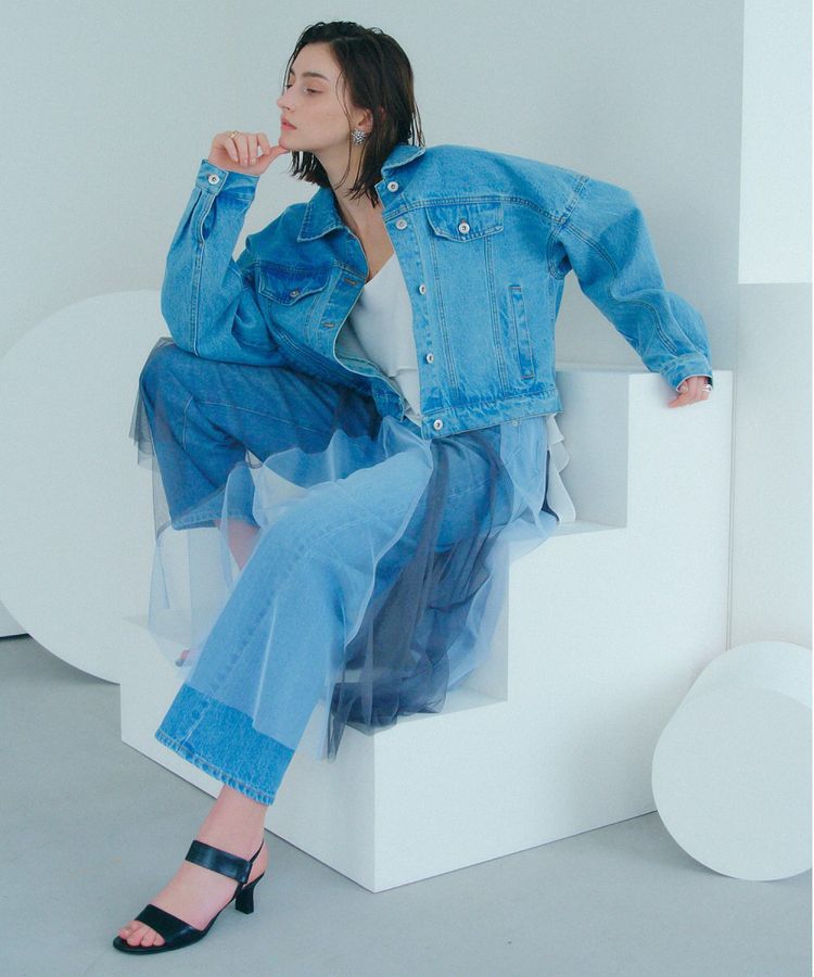 Editt by YECCA VECCA「フリンジデニムジャケット」|テーラードジャケット|