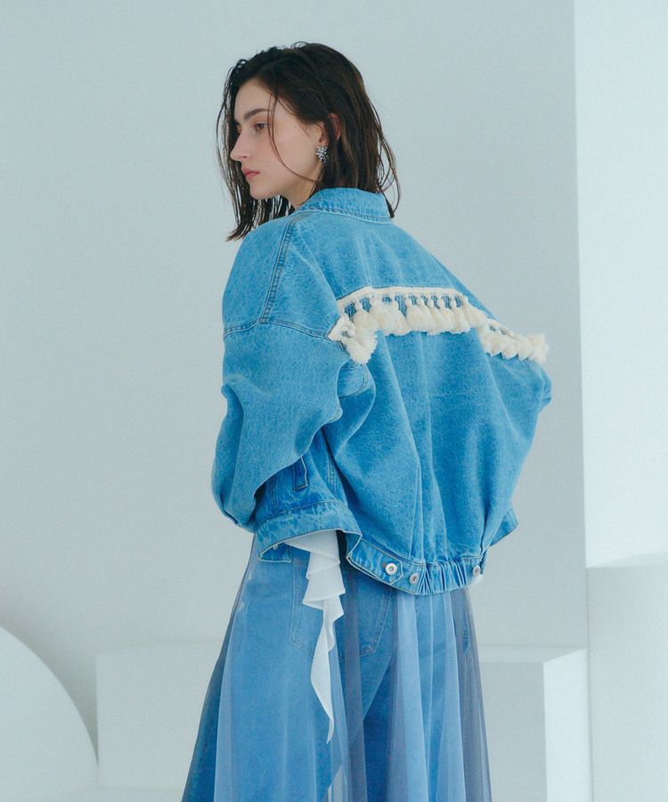 Editt by YECCA VECCA「フリンジデニムジャケット」|テーラードジャケット|