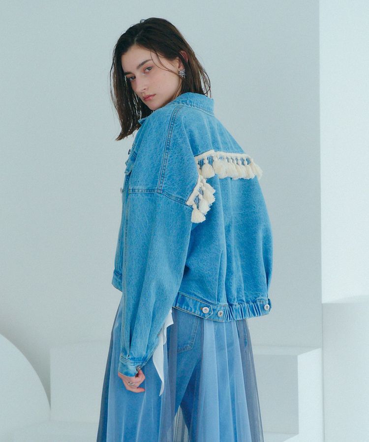 Editt by YECCA VECCA「フリンジデニムジャケット」|テーラードジャケット|