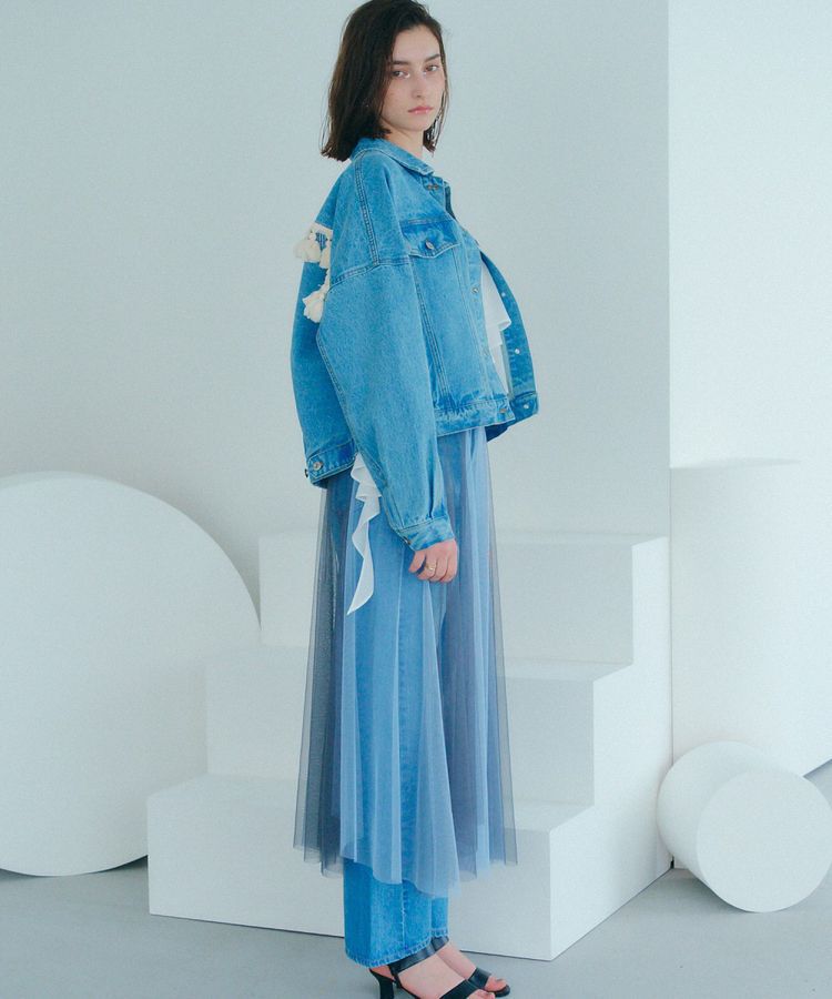 Editt by YECCA VECCA「フリンジデニムジャケット」|テーラードジャケット|