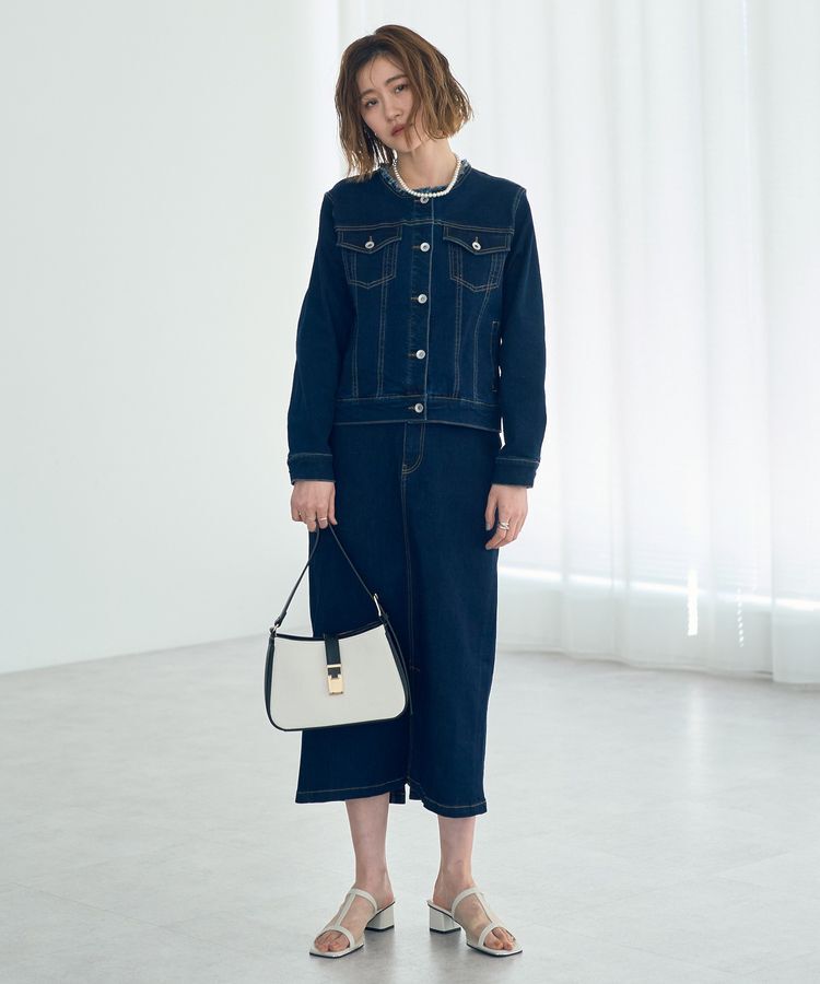 YECCA VECCA「ハイウエストデニムスカート」|タイト|