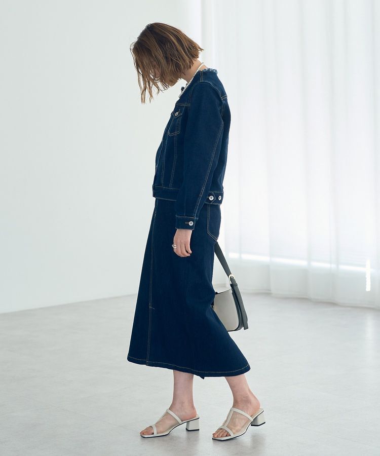 YECCA VECCA「ハイウエストデニムスカート」|タイト|