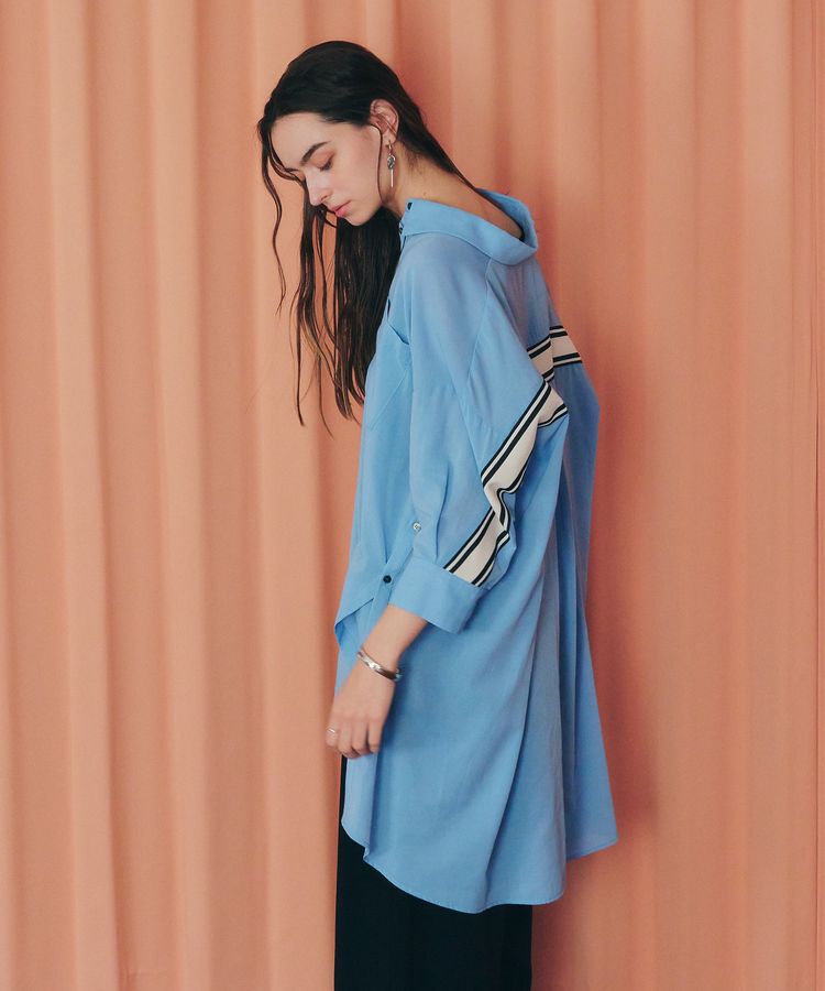 Editt by YECCA VECCA「リブMIXシアースリットオーバーシャツ」|シャツ・ブラウス|