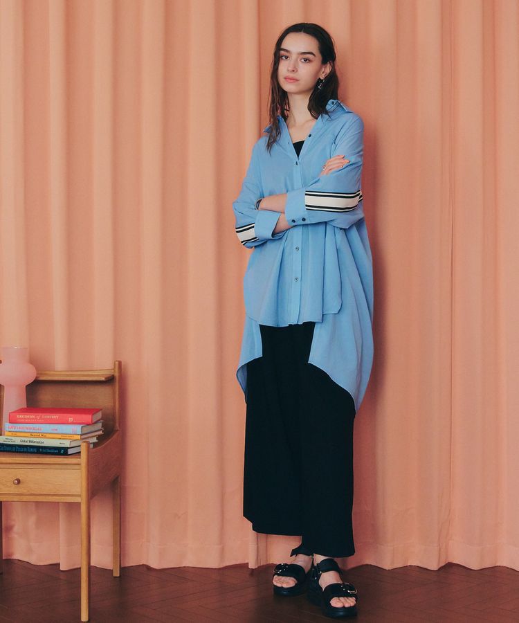 Editt by YECCA VECCA「リブMIXシアースリットオーバーシャツ」|シャツ・ブラウス|