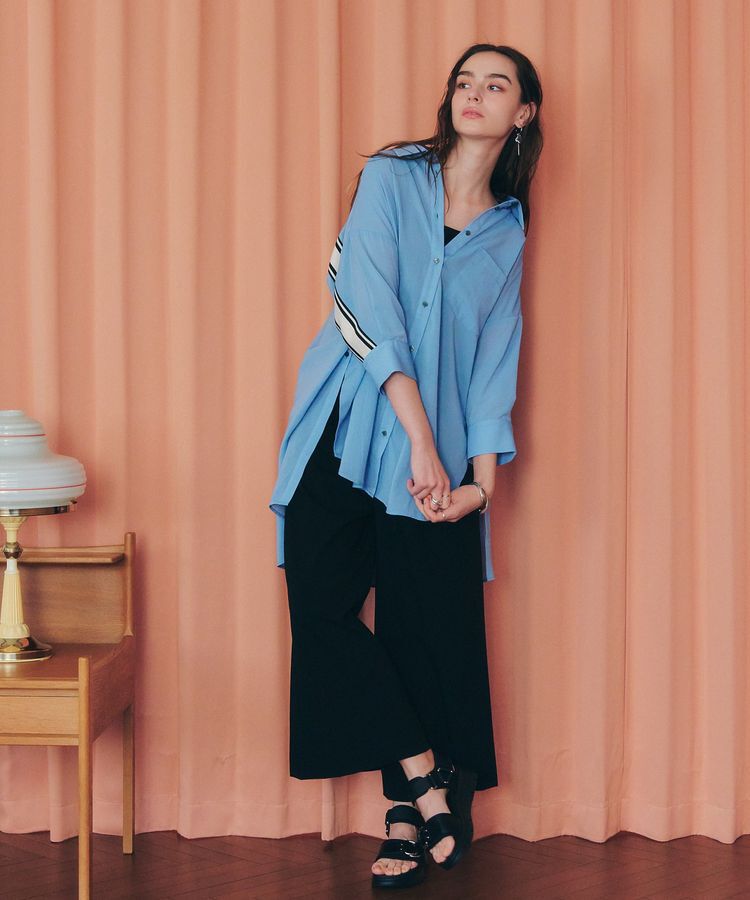 Editt by YECCA VECCA「リブMIXシアースリットオーバーシャツ」|シャツ・ブラウス|