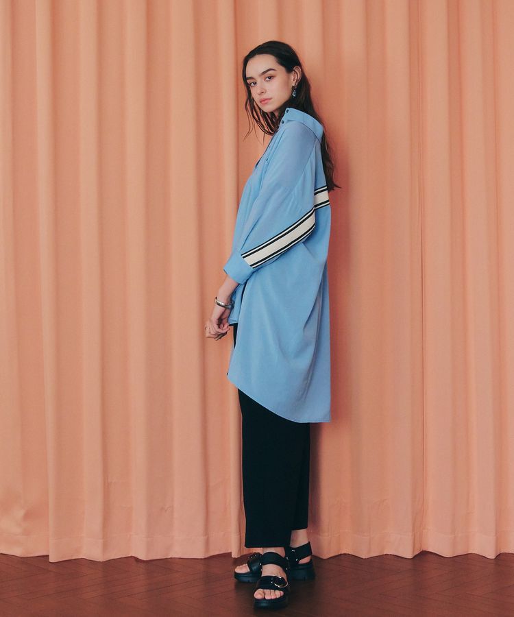 Editt by YECCA VECCA「リブMIXシアースリットオーバーシャツ」|シャツ・ブラウス|