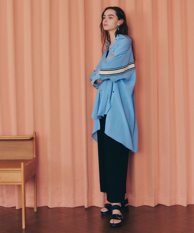 Editt by YECCA VECCA「リブMIXシアースリットオーバーシャツ」|シャツ・ブラウス|