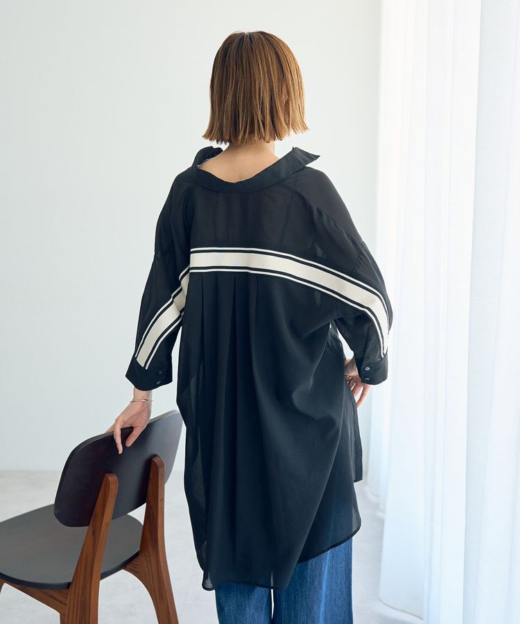 Editt by YECCA VECCA「リブMIXシアースリットオーバーシャツ」|シャツ・ブラウス|