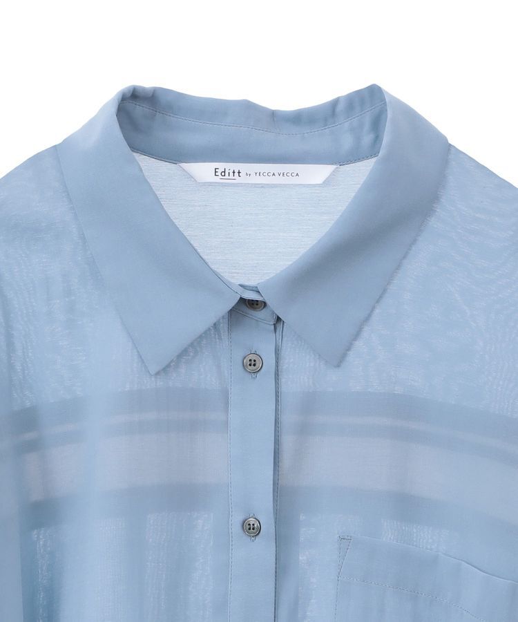 Editt by YECCA VECCA「リブMIXシアースリットオーバーシャツ」|シャツ・ブラウス|