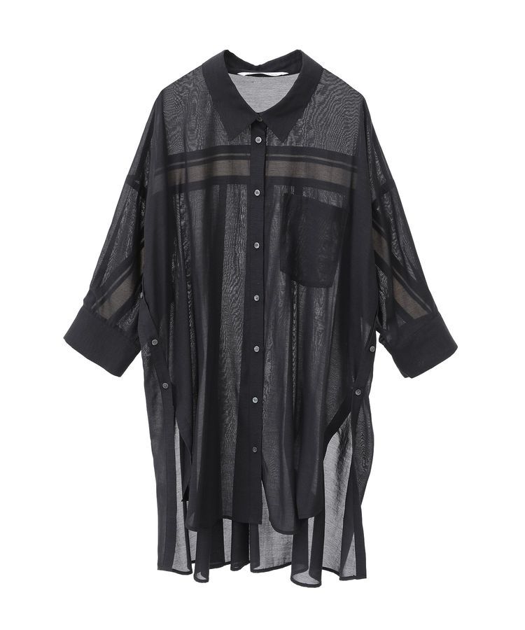 Editt by YECCA VECCA「リブMIXシアースリットオーバーシャツ」|シャツ・ブラウス|