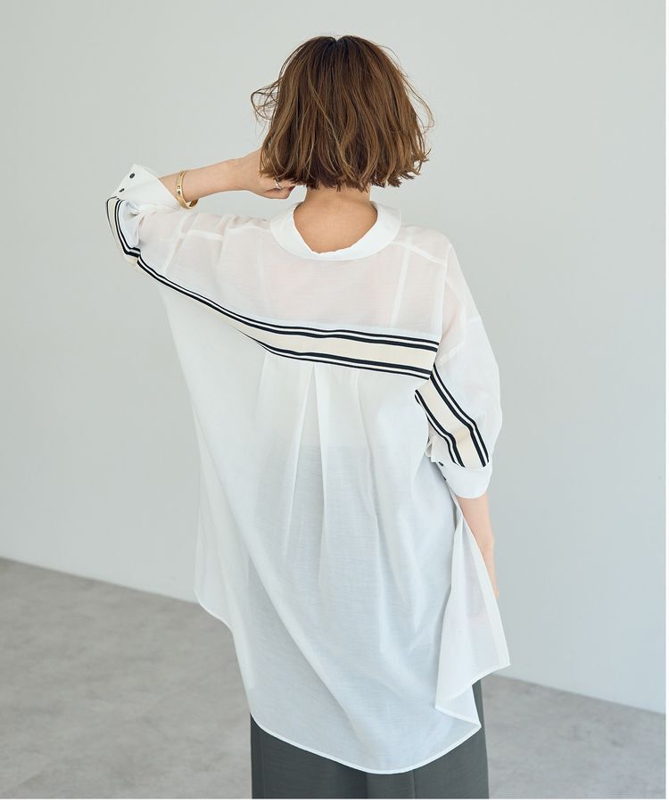 Editt by YECCA VECCA「リブMIXシアースリットオーバーシャツ」|シャツ・ブラウス|