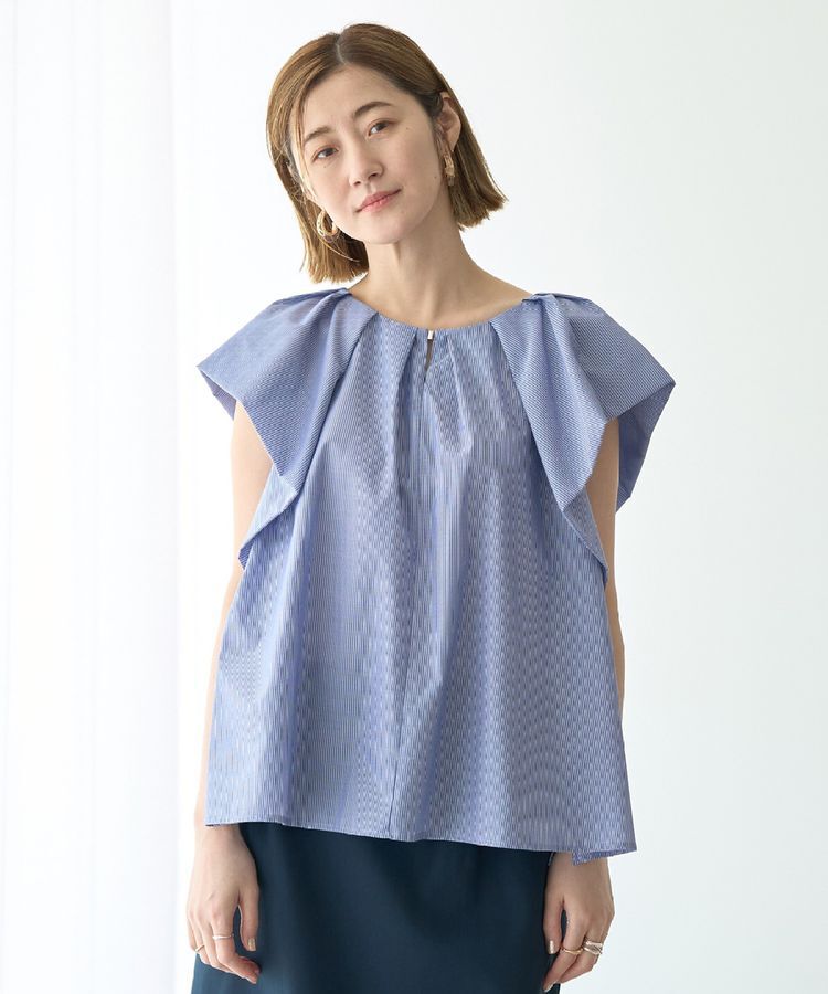YECCA VECCA「フレアブラウス」|シャツ・ブラウス|Stripe