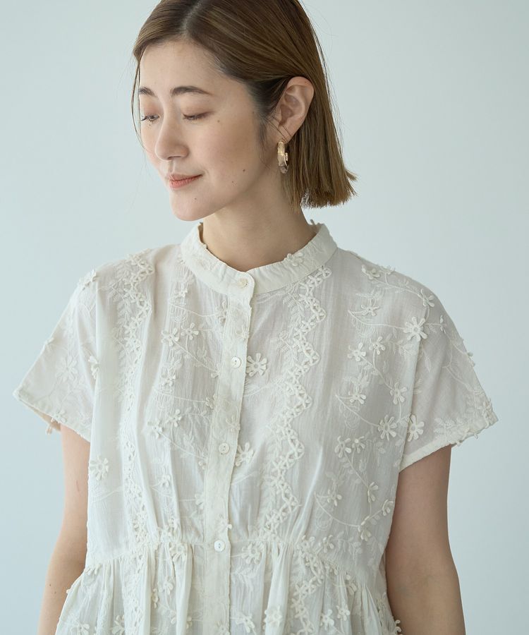 YECCA VECCA「3Dフラワーエンブロイダリーブラウス」|シャツ・ブラウス|