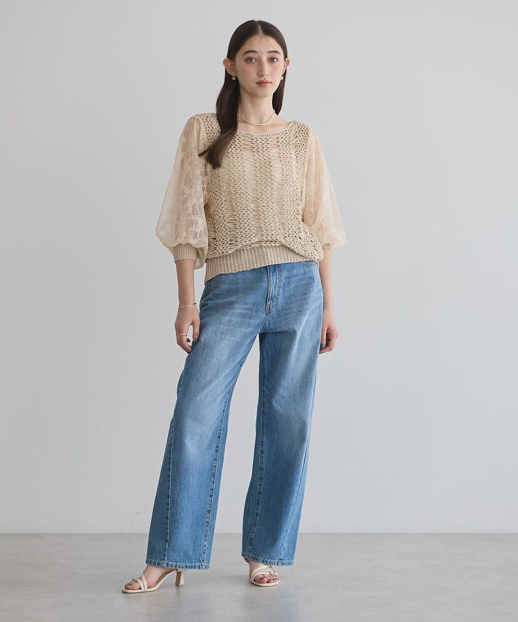 YECCA VECCA「【archive】テープヤーン袖レースプルオーバー」|ニット・セーター|